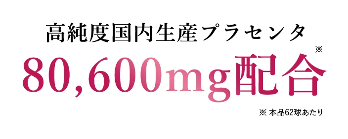 高純度プラセンタ80600mg配合